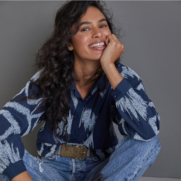 Anthropologie Pilcro The‎ Romy Relaxed Buttondown M - Picture 2 of 7